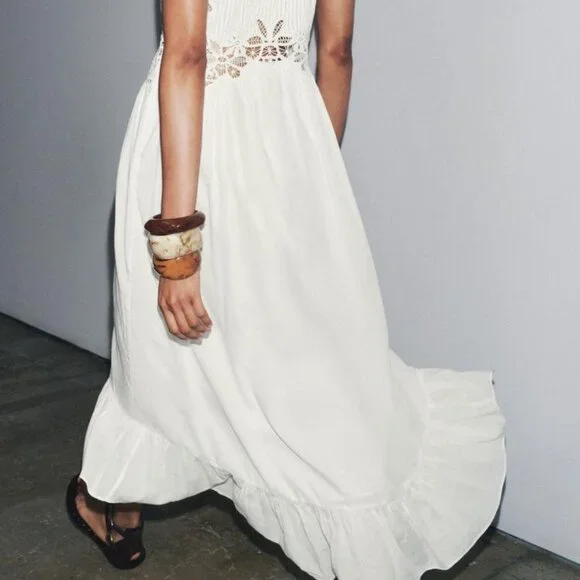 NWT ZARA ZW COLLECTION EMBROIDERED DRESS S, L - Picture 5 of 9